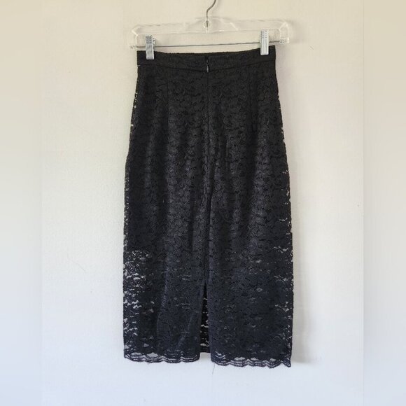 ARITZIA | Babaton Wilbur Lace Midi Pencil Skirt black Sz 00 - Picture 4 of 7